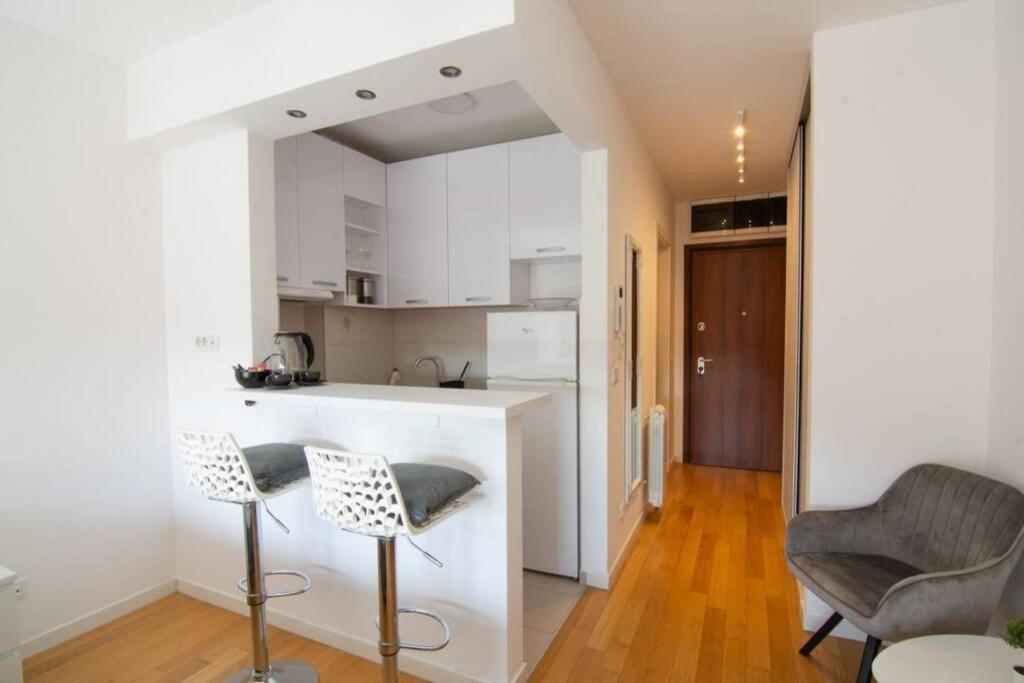 A Blok New Modern - Free Garage Parking, Comfortable, Quiet With A Park View Belgrado Exterior foto